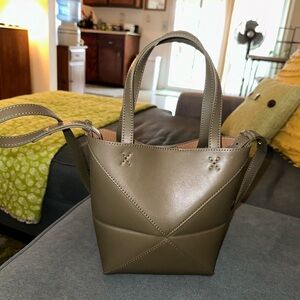 Khaki / Olive Green Shoulder Puzzle Bag